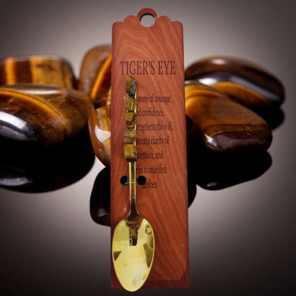 Golden Altar Spoon with Tigers Eye