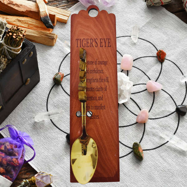Golden Altar Spoon with Tigers Eye