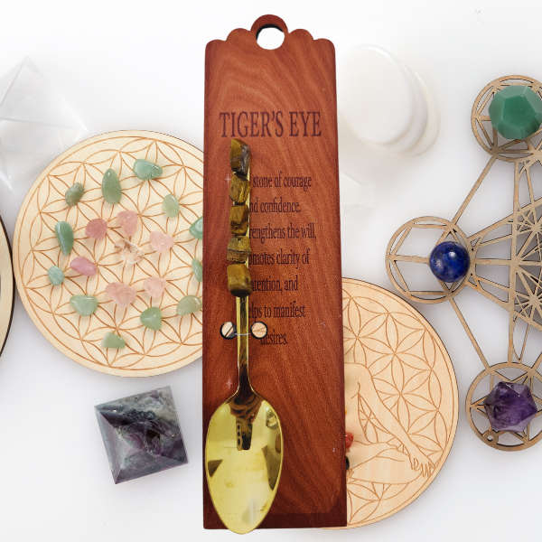 Golden Altar Spoon with Tigers Eye