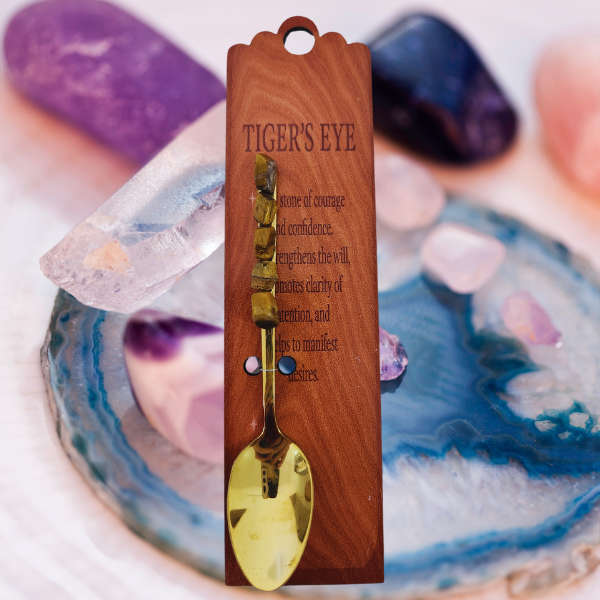 Golden Altar Spoon with Tigers Eye