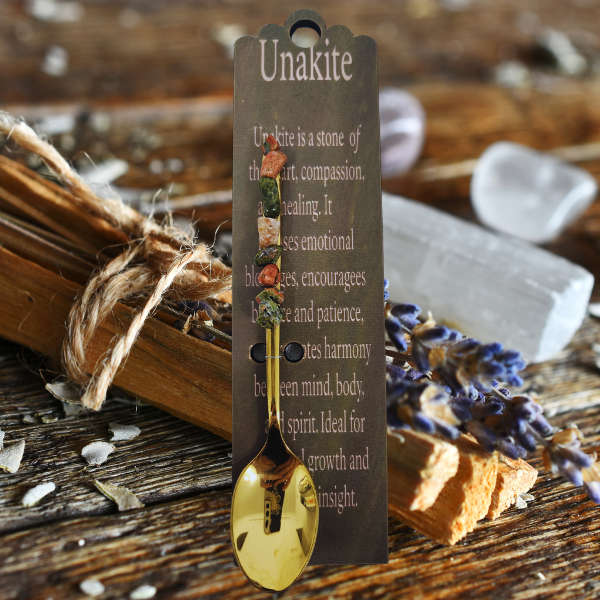 Golden Altar Spoon with Unakite