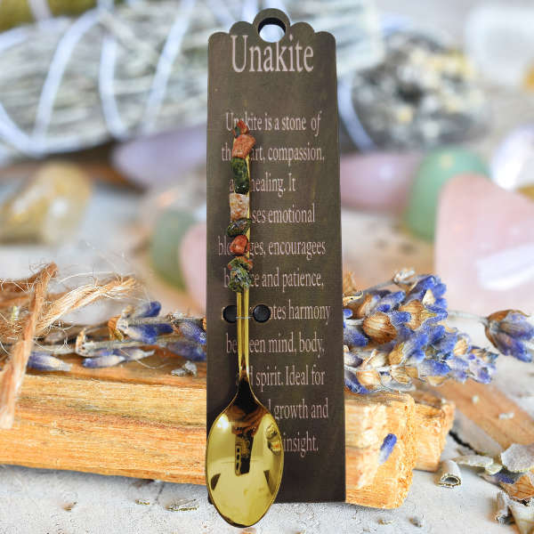 Golden Altar Spoon with Unakite