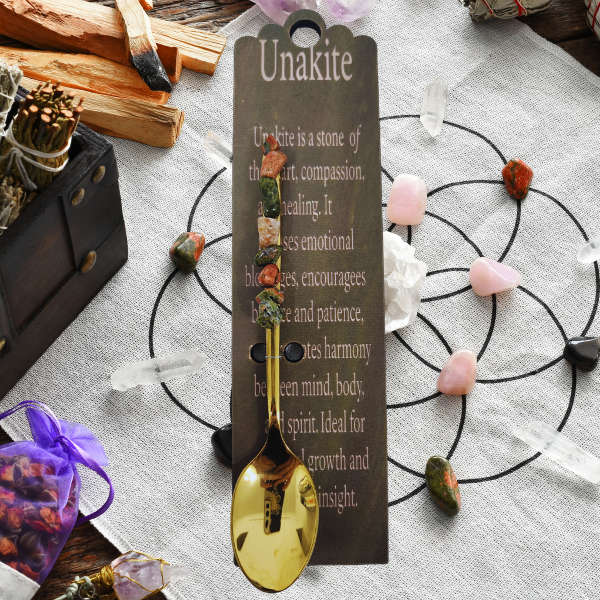 Golden Altar Spoon with Unakite
