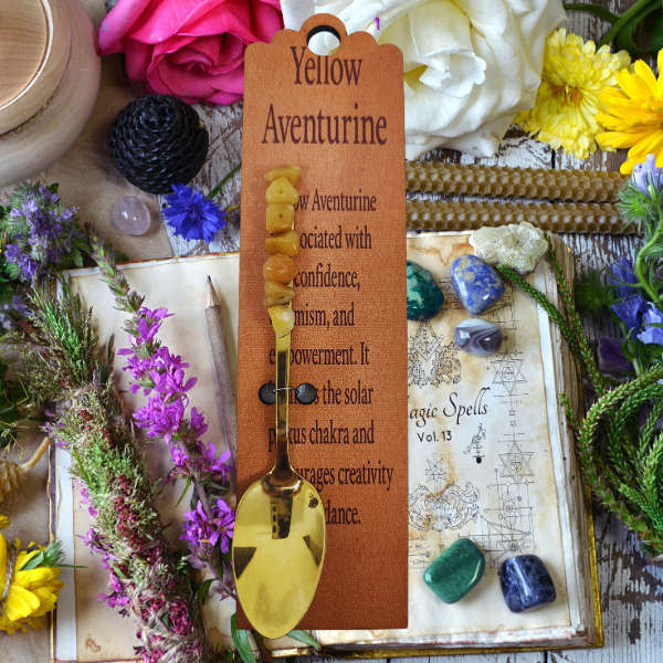 Golden Altar Spoon with Yellow Aventurine