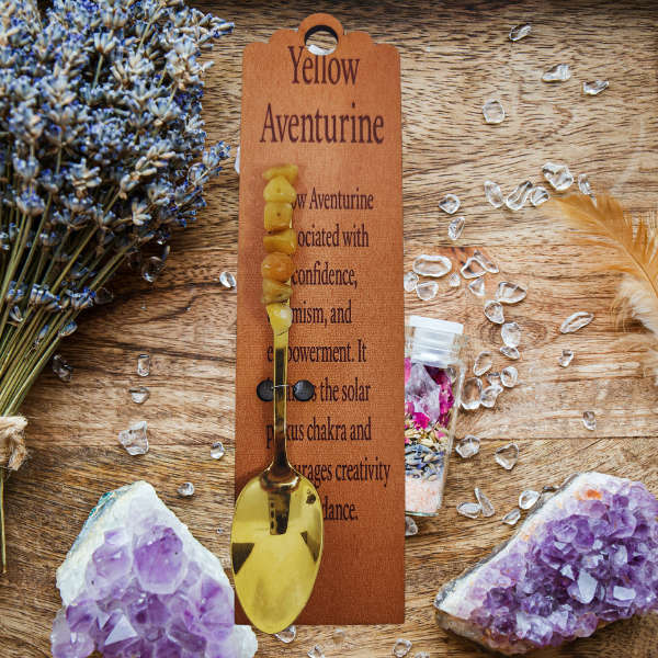 Golden Altar Spoon with Yellow Aventurine