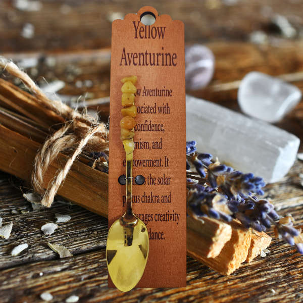 Golden Altar Spoon with Yellow Aventurine