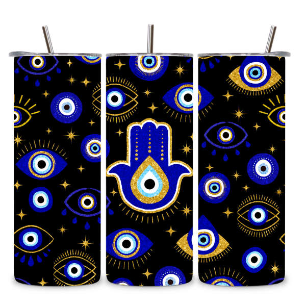 Guardian Gaze Hamsa Hand Tumbler