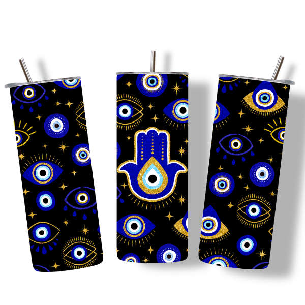 Guardian Gaze Hamsa Hand Tumbler