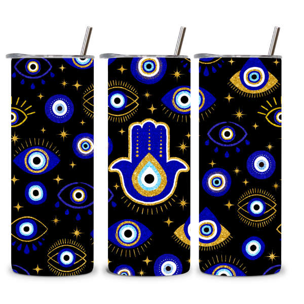 Guardian Gaze Hamsa Hand Tumbler