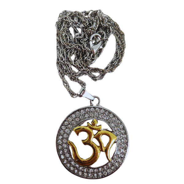 Harmonic Balance: Silver & Gold Om Necklace 