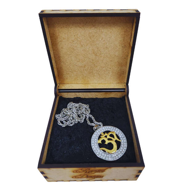 Harmonic Balance: Silver & Gold Om Necklace 