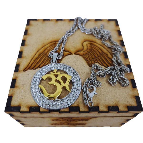 Harmonic Balance: Silver & Gold Om Necklace 