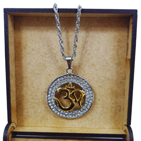 Harmonic Balance: Silver & Gold Om Necklace 