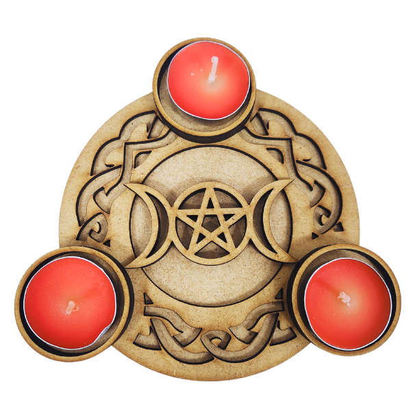 Lunar Enchantment Pentagram Tealight Holder