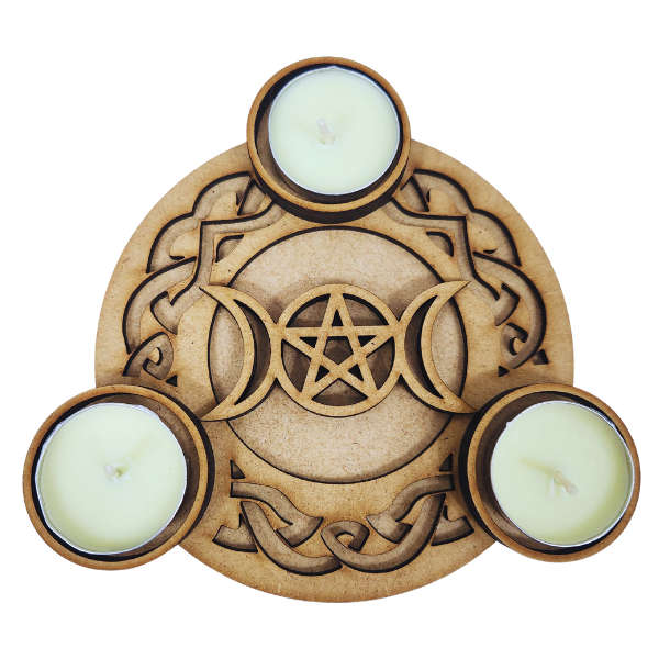 Lunar Enchantment Pentagram Tealight Holder