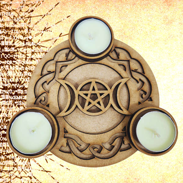 Lunar Enchantment Pentagram Tealight Holder