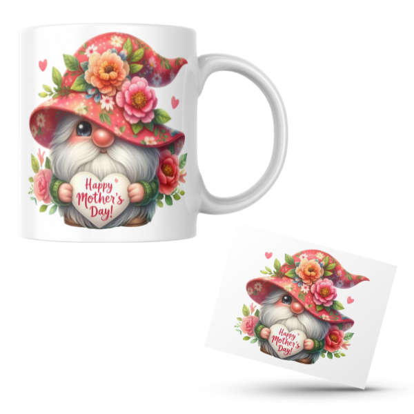 Gnome Happy Mothers Day Coffee Cup and Coaster Set
