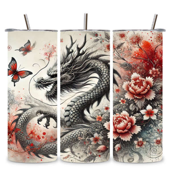 Mystic Blossom Dragon Tumbler