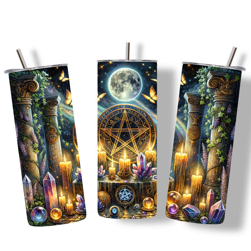 Mystical Moonlit Pentagram Tumbler