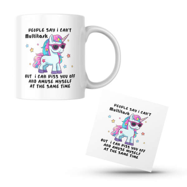 People Say I Can't Multitask Coffee Cup and Coaster Set