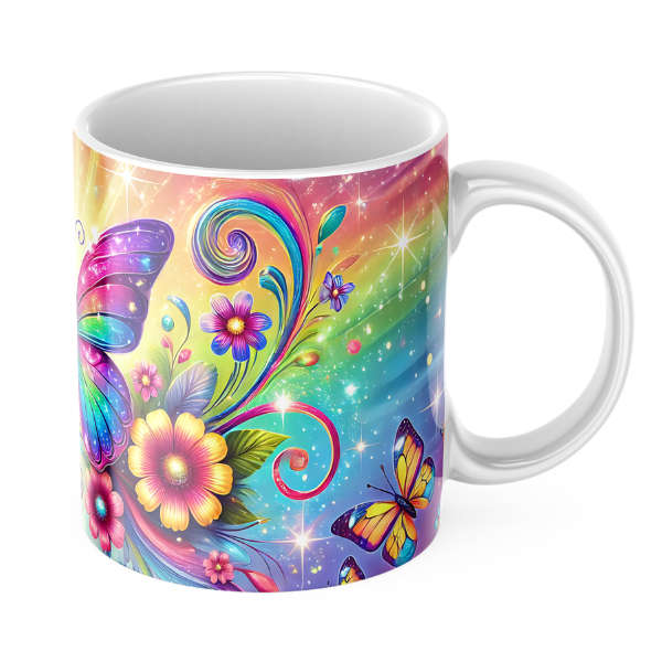 Rainbow Garden Butterfly Mug