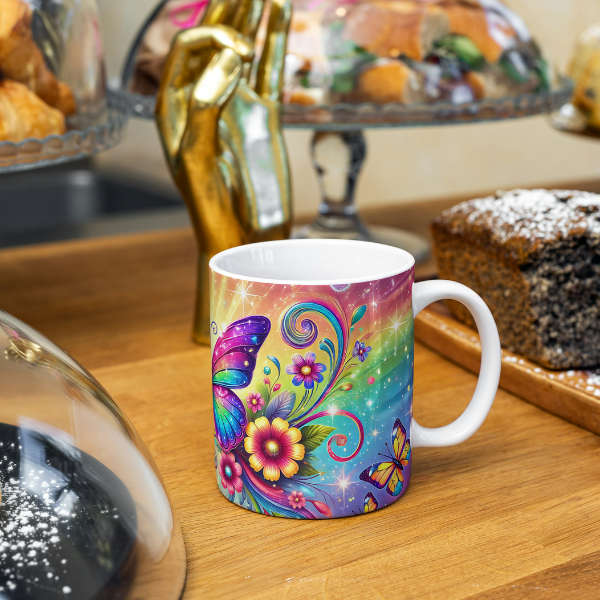 Rainbow Garden Butterfly Mug