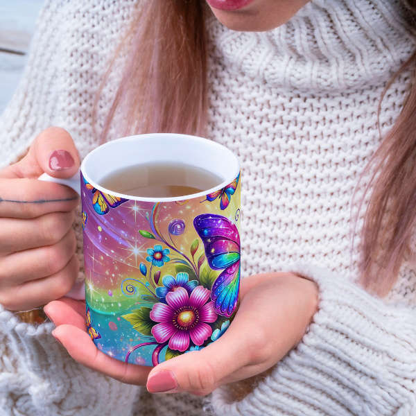 Rainbow Garden Butterfly Mug