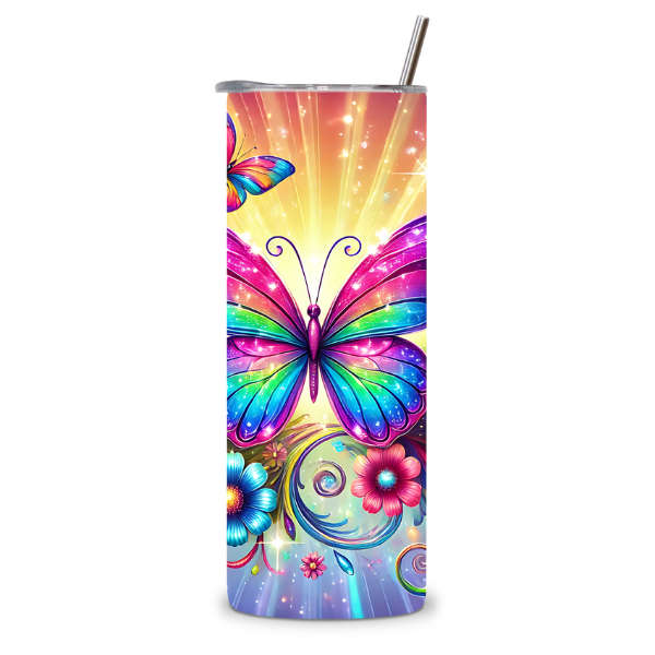 Rainbow Garden Butterfly Tumbler