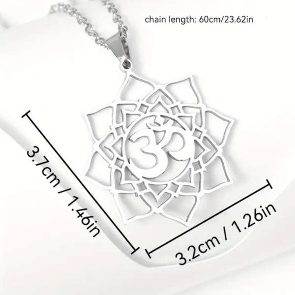 Sacred Harmony: Silver Ohm Necklace 