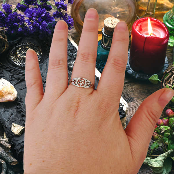 Sacred Shield Pentagram Ring