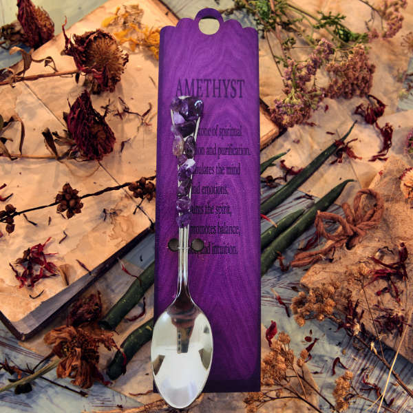 Silver Altar Spoon with Amethyst