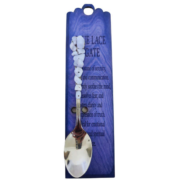 Silver Altar Spoon with Blue Lace Agate