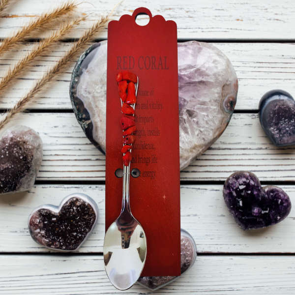 Silver Altar Spoon with Red Coral