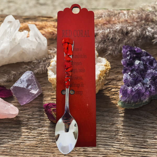 Silver Altar Spoon with Red Coral