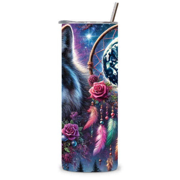 Spirit of the Wolf Dreamcatcher Tumbler  Embrace the Wild