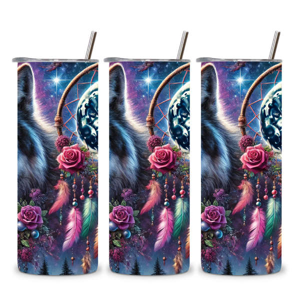 Spirit of the Wolf Dreamcatcher Tumbler  Embrace the Wild