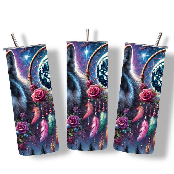 Spirit of the Wolf Dreamcatcher Tumbler  Embrace the Wild