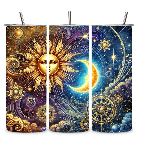 Sun and Moon Tumbler  Balance in Every Sip 