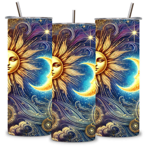 Sun and Moon Tumbler  Balance in Every Sip 