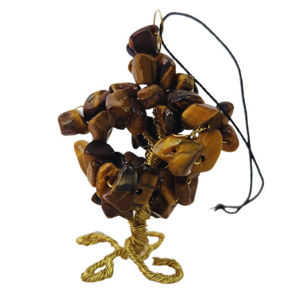Tigers Eye Gem Tree Rearview Mirror Charm