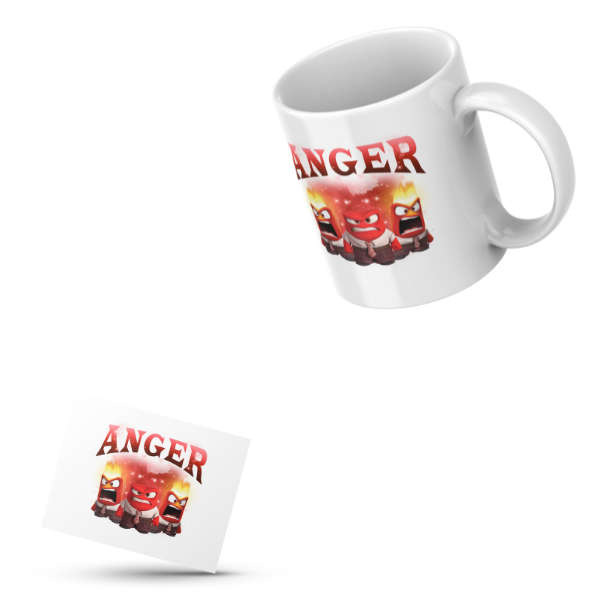 Anger Themed Coffee Cup and Coaster Set
