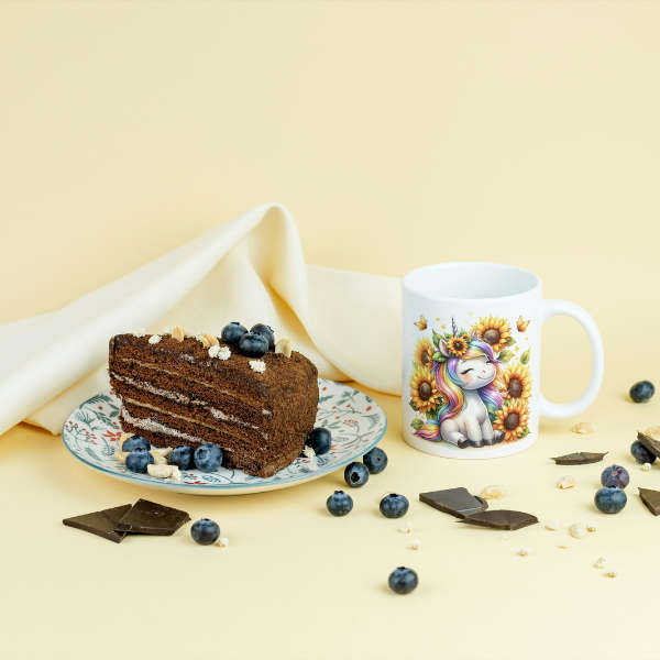 Sunflower Unicorn Coffee Cup