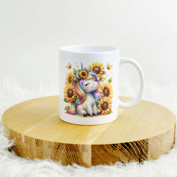 Sunflower Unicorn Coffee Cup