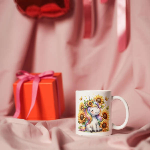 Sunflower Unicorn Coffee Cup