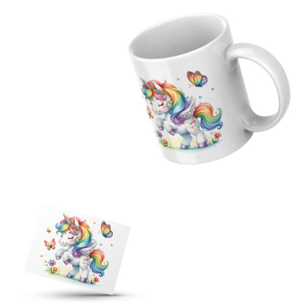 Unicorn Coffee Cup and Coaster Set