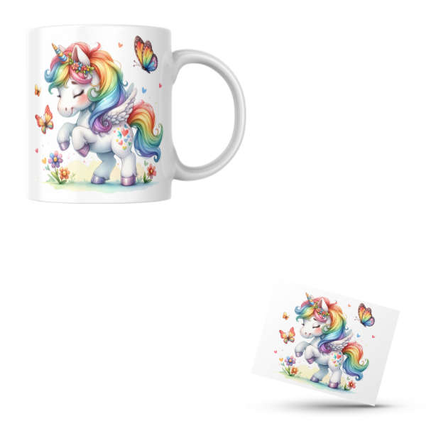 Unicorn Coffee Cup and Coaster Set