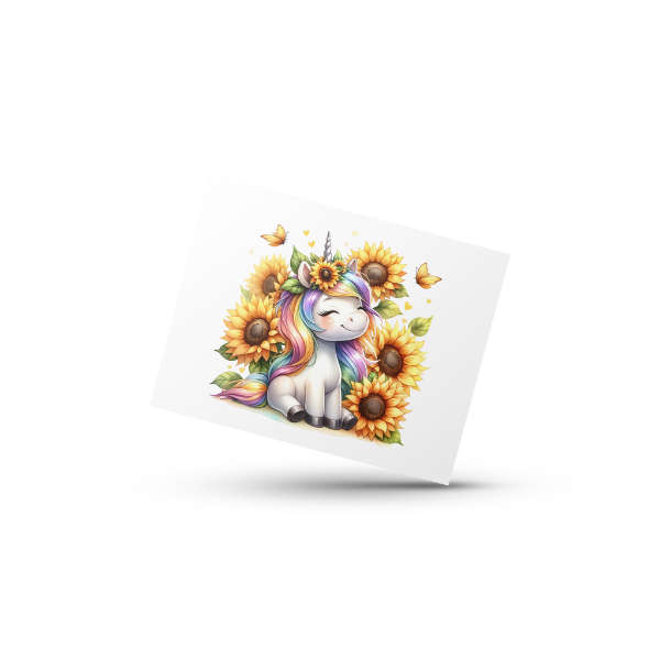Sunflower Unicorn Coffee Cup and Coaster Set