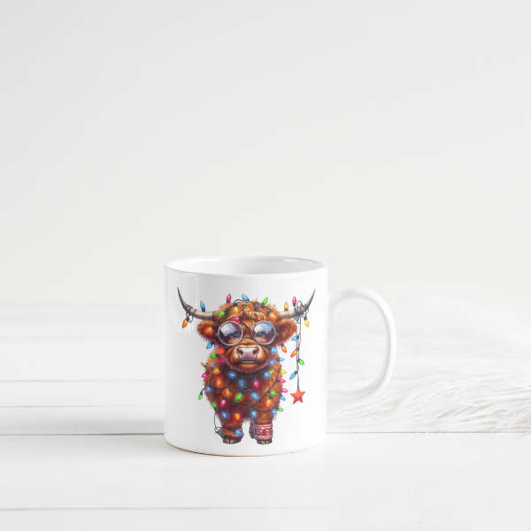 Highland Christmas Cow Coffee Cup