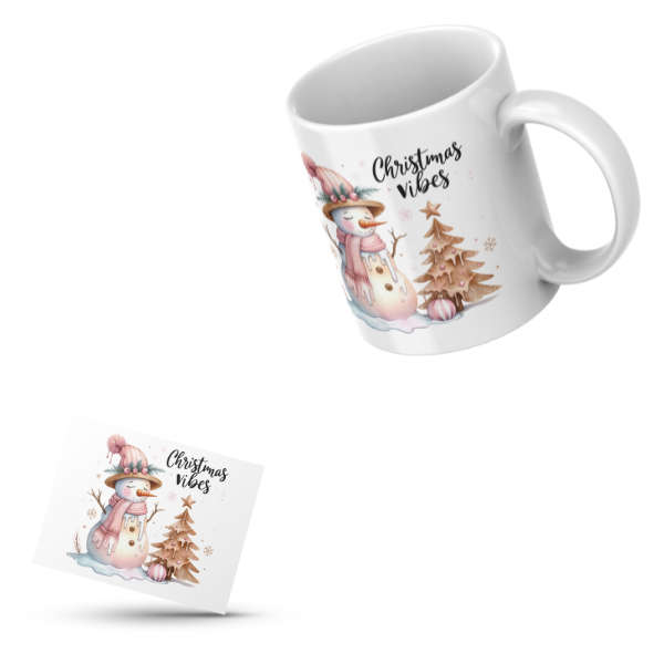 Christmas Vibes Coffee Cup and Coaster Set