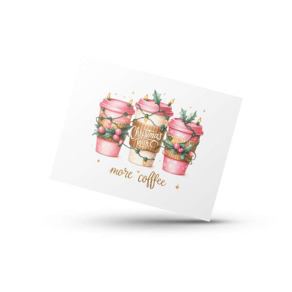 Christmas With More Coffee Coffee Cup and Coaster Set